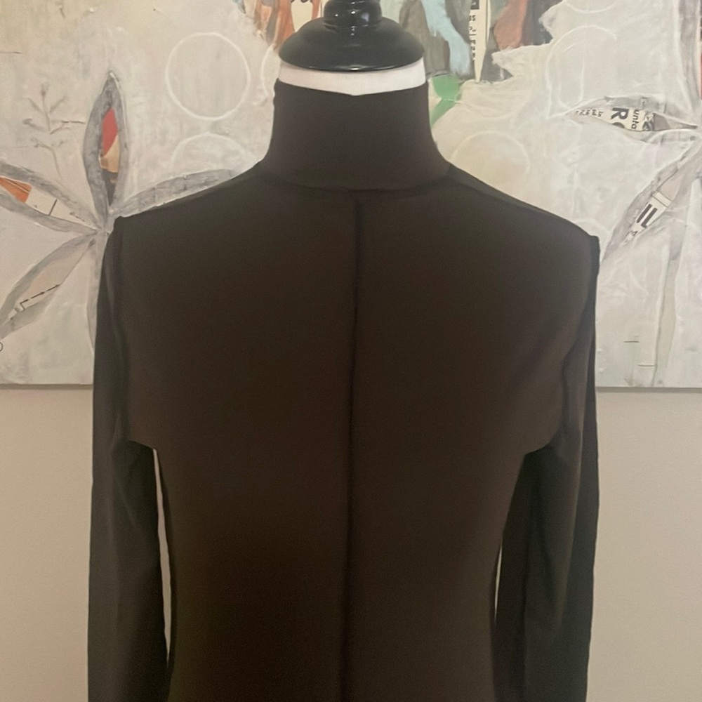 Ganni dark brown mock neck xs knit top